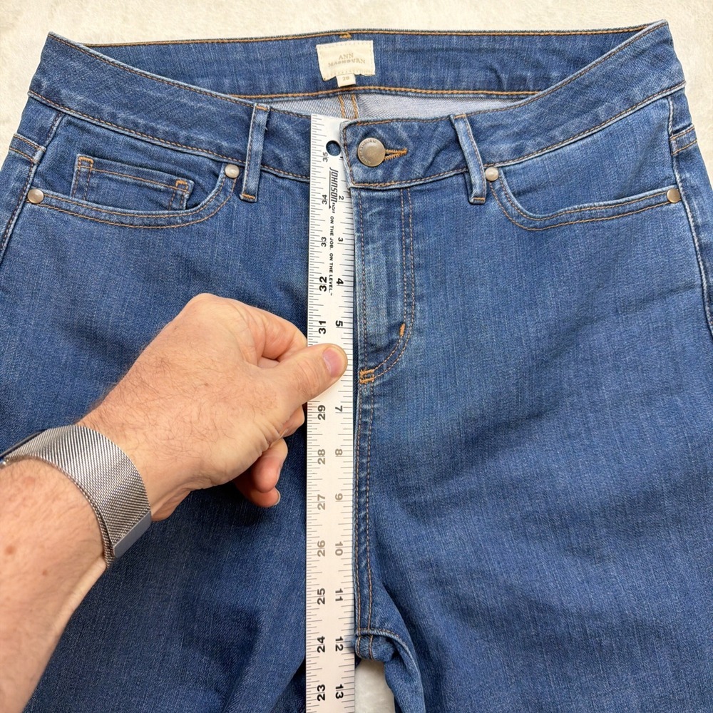 Ann Mashburn Wide Leg Jeans High‎ Rise Blue Denim USA Made Womens 28 - Picture 5 of 12